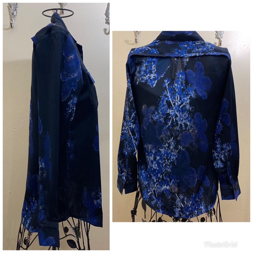 Banana Republic | Blue Floral Dillan Long Top XXS - Picture 4 of 8